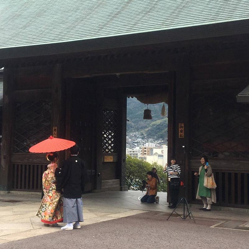 長崎 諏訪神社前 前撮り 和装